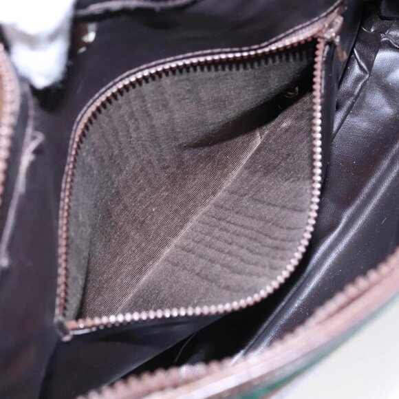 GUCCI GG Supreme Web Sherry Line Shoulder Bag PVC Beige Gold Red Auth 95726 - Picture 13 of 16